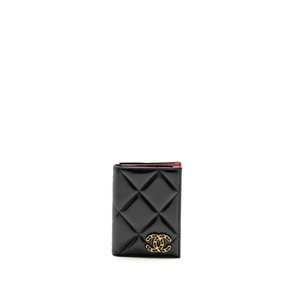 CHANEL 19 PASSPORT HOLDER LAMBSKIN BLACK GHW(MICROCHIP)