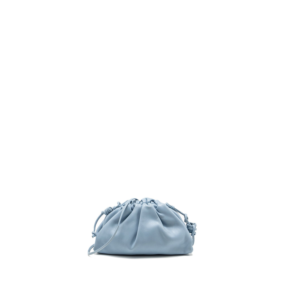 BOTTEGA VENETA MINI POUCH CALFSKIN BLUE GHW