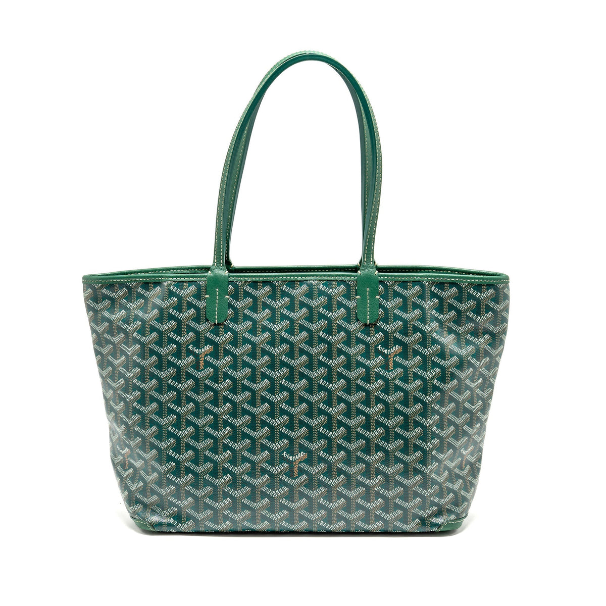 GOYARD ARTOIS PM HANDBAG GOYARDINE CANVAS/CALFSKIN GREEN SHW