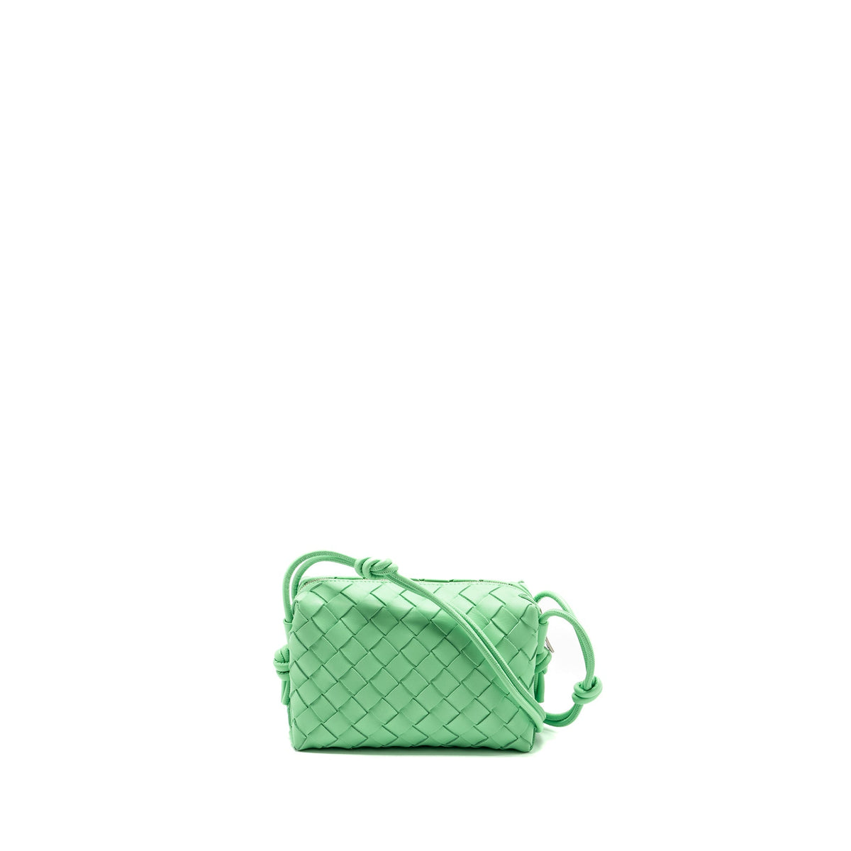 BOTTEGA VENETA MINI LOOP CAMERA BAG LAMBSKIN LIGHT GREEN SHW