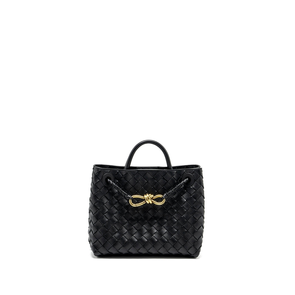 BOTTEGA VENETA SMALL ANDIAMO BAG LAMBSKIN BLACK GHW