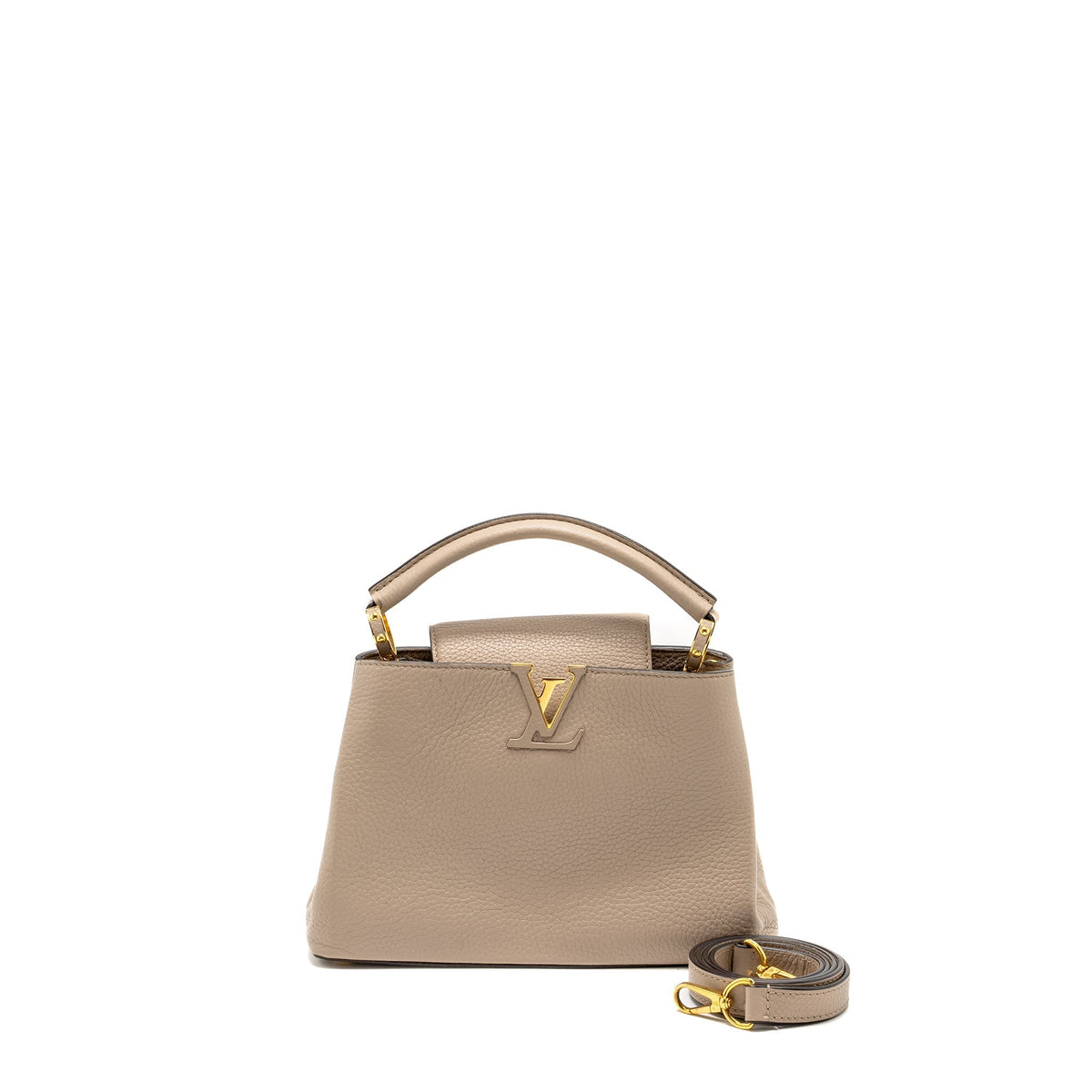 LOUIS VUITTON CAPUCINES BB TAURILLON LIGHT GREY GHW