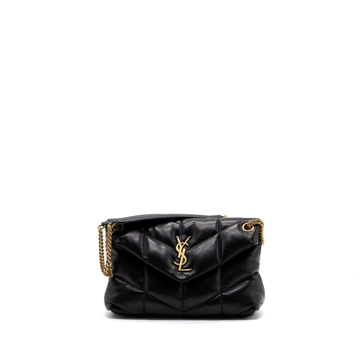 SAINT LAURENT/YSL SMALL PUFFER QUILTED NAPPA BLACK GHW