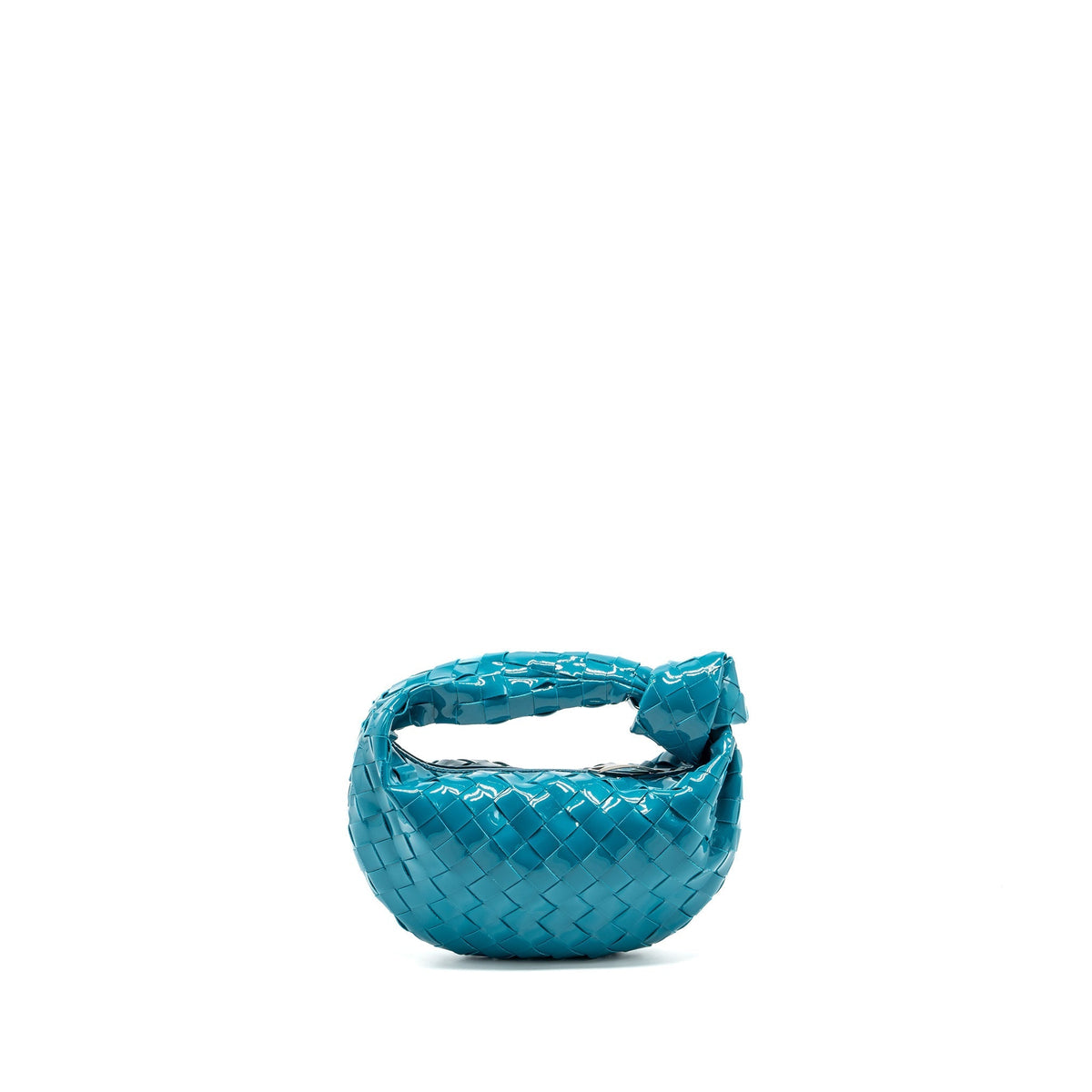 BOTTEGA VENETA MINI JODIE PATENT BLUE SHW