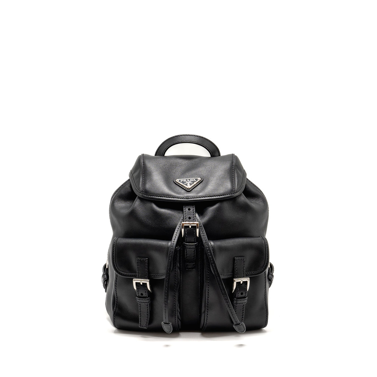 PRADA ZAINETTO BACKPACK LEATHER BLACK SHW