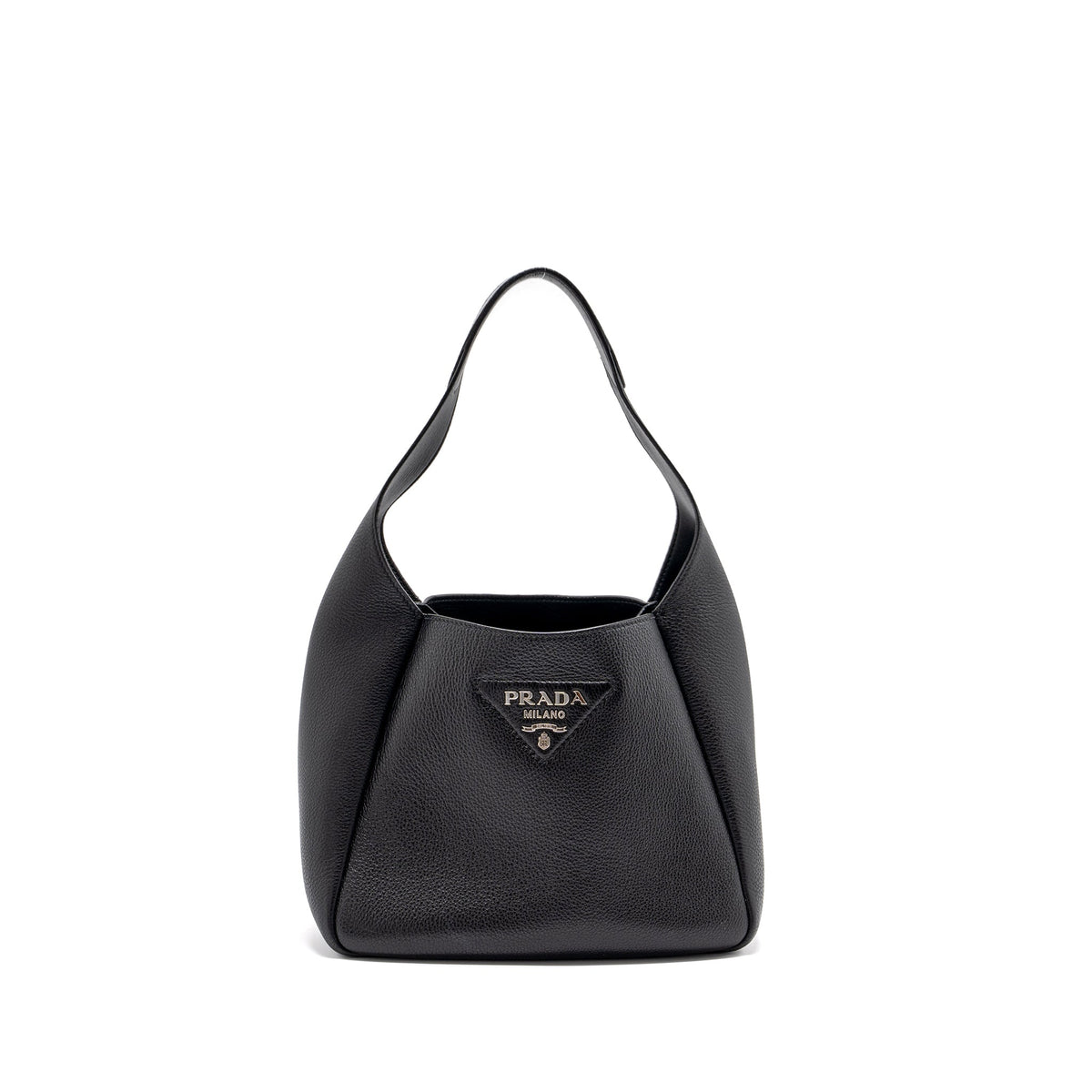 PRADA MEDIUM LEATHER TOTE BLACK SHW