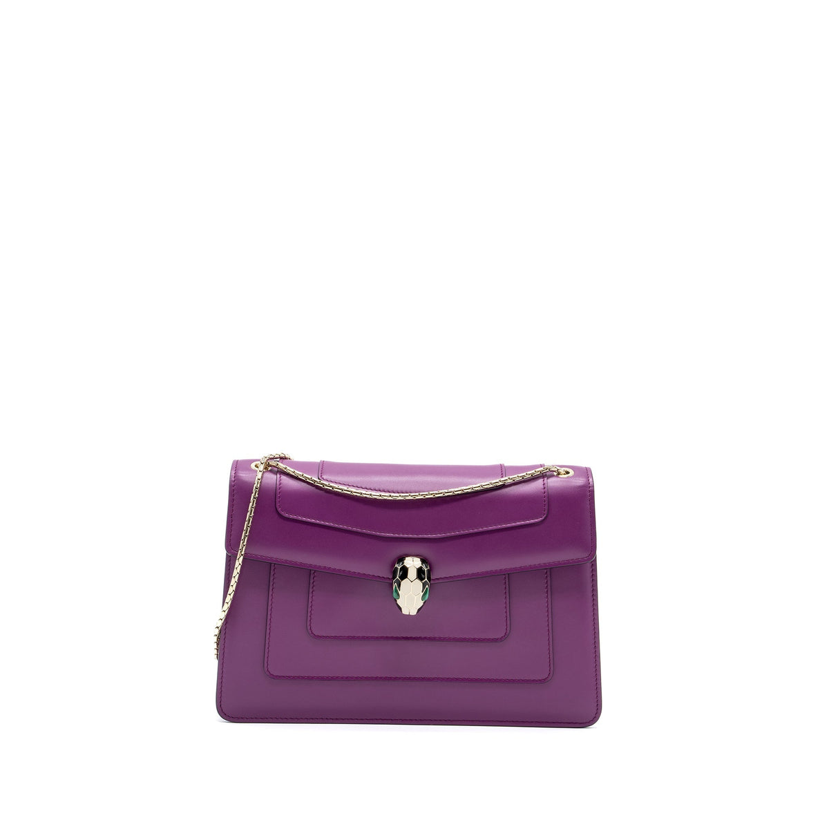 BVLGARI SERPENTI FOREVER SHOULDER BAG CALFSKIN PURPLE LGHW