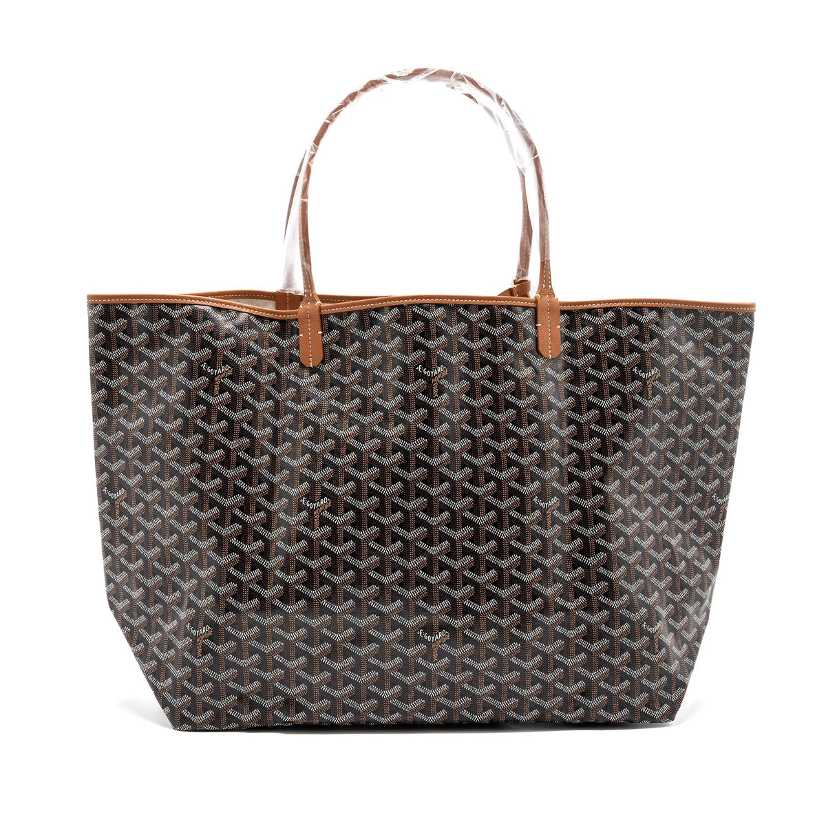 GOYARD SAINT LOUIS GM TOTE BAG CANVAS/ LEATHER BLACK/ TAN SHW