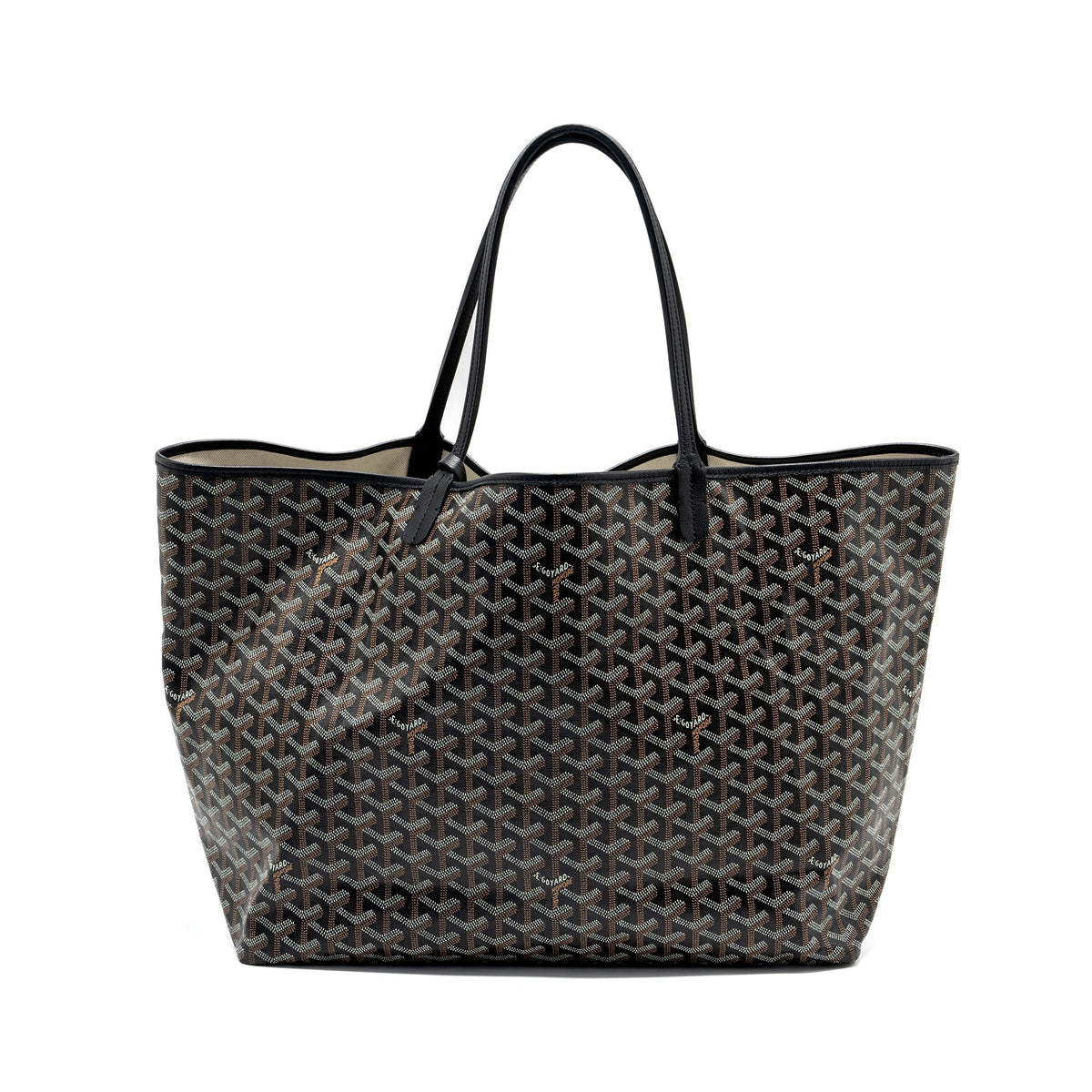 GOYARD SAINT LOUIS GM TOTE BAG GOYARDLINE CANVAS BLACK SHW