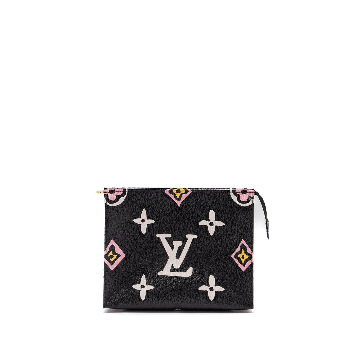 LOUIS VUITTON WILD AT HEART TOILETRY POCHETTE CANVAS BLACK / WHITE/ PINK GHW