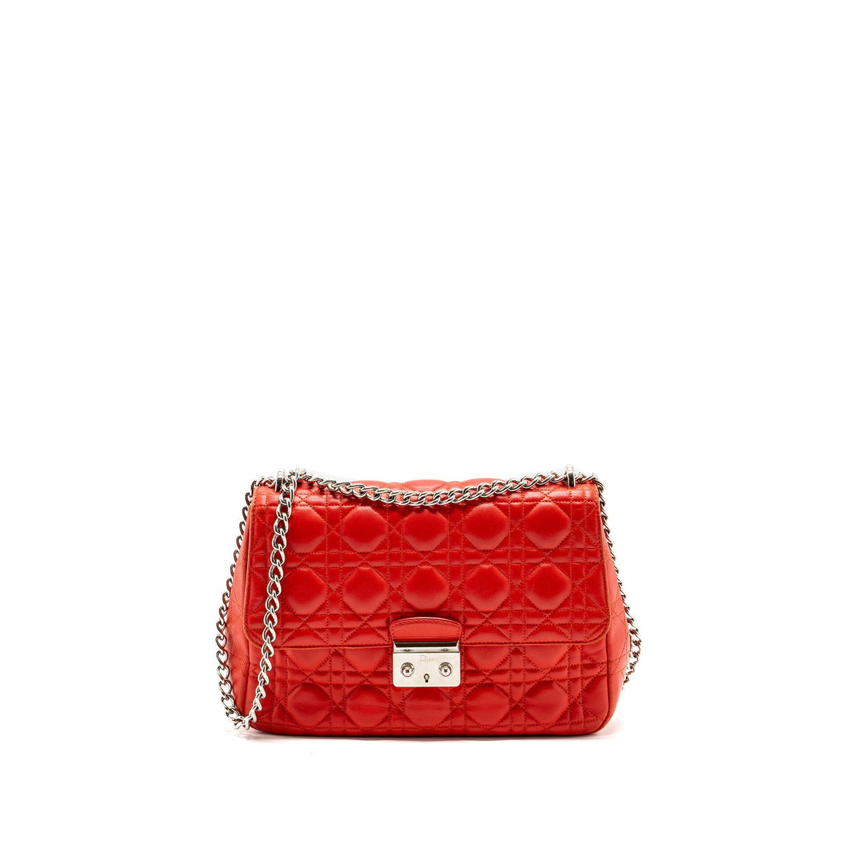 DIOR MISS DIOR SHOULDER BAG LAMBSKIN RED SHW