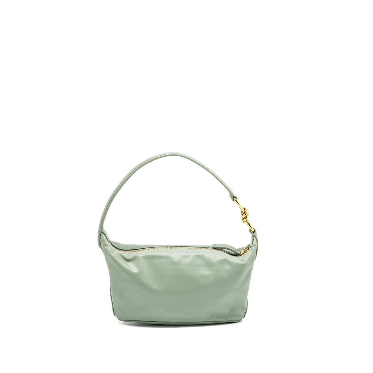 BOTTEGA VENETA KNOT SHOULDER BAG CALFSKIN LIGHT GREEN GHW