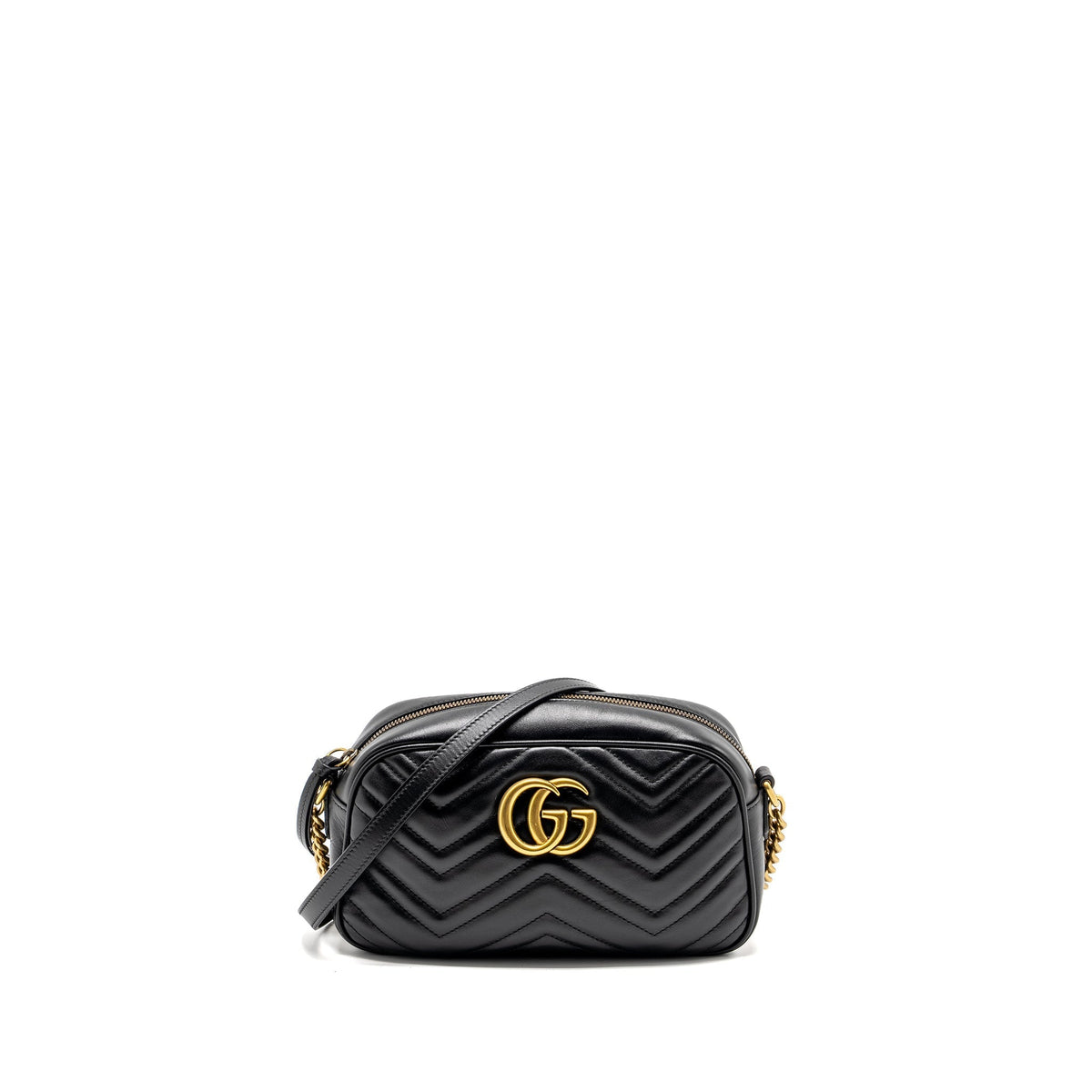 GUCCI MARMONT CAMERA BAG CALFSKIN BLACK GHW