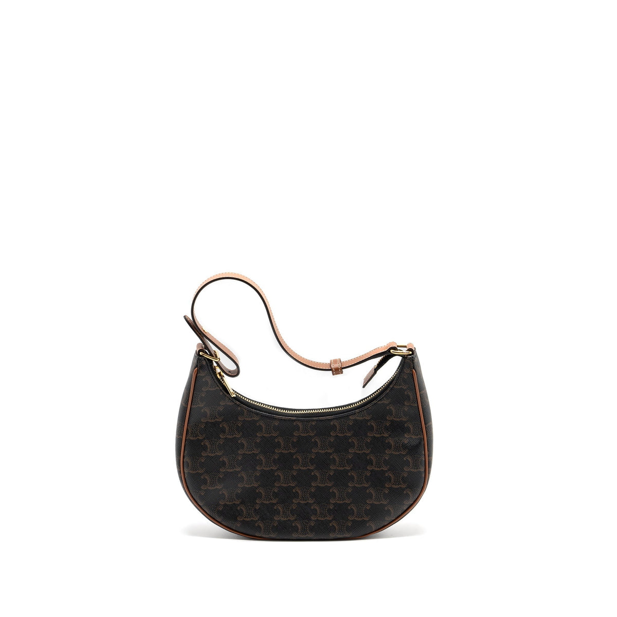 CELINE AVA BAG IN TRIOMPHE CANVAS AND CALFSKIN TAN