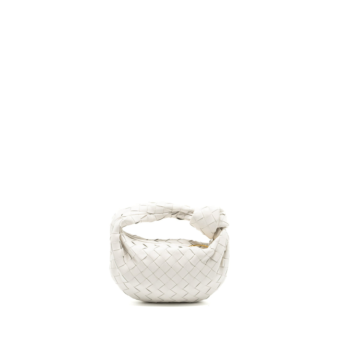BOTTEGA VENETA MINI JODIE LAMBSKIN WHITE GHW