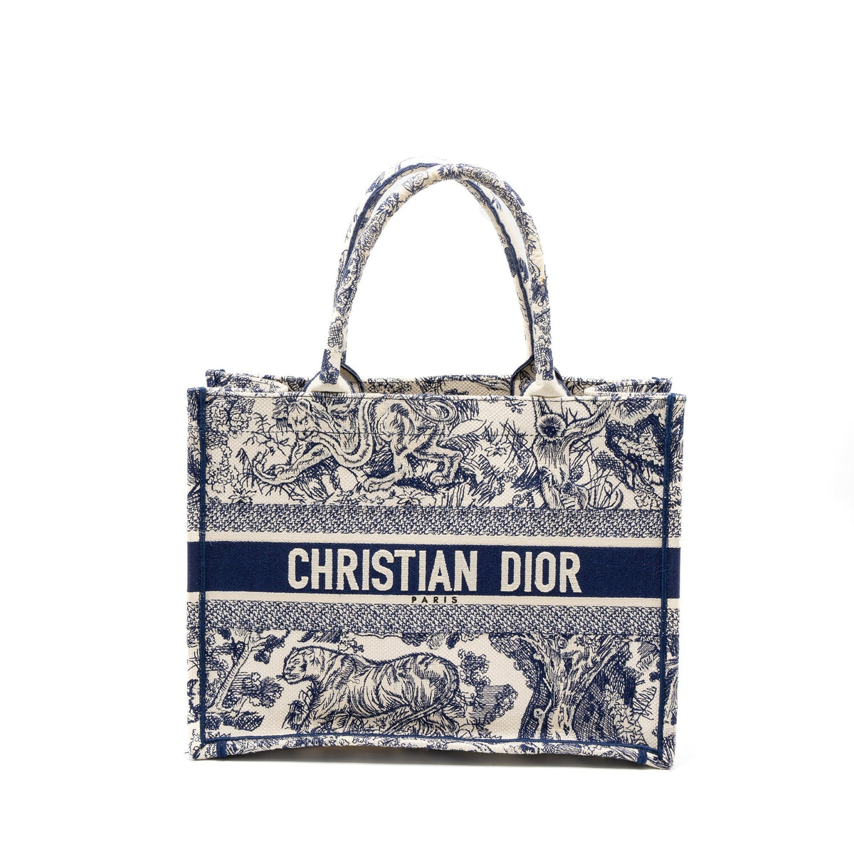 DIOR MEDIUM BOOK TOTE BLUE TOILE DE JOUY EMBROIDERY