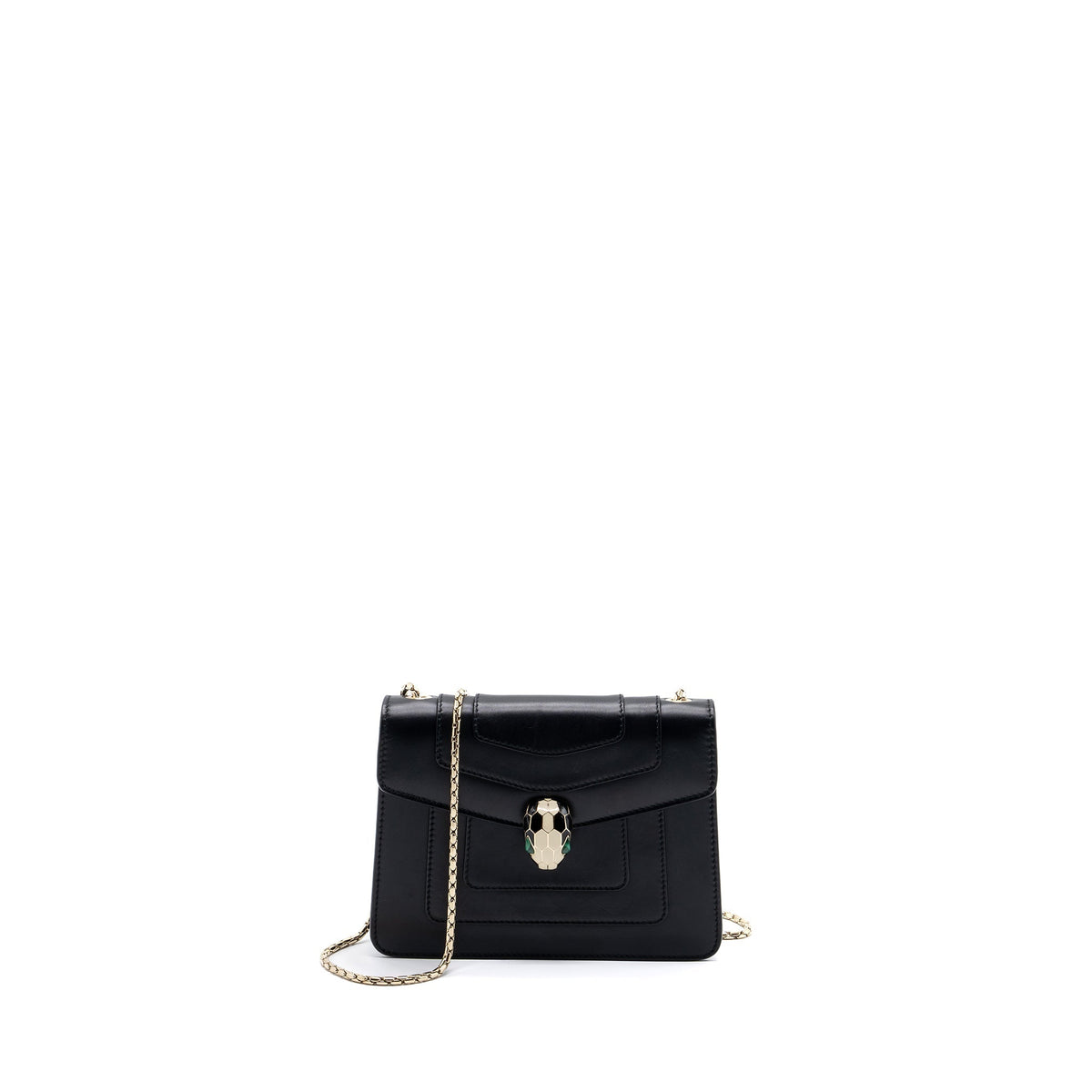 BVLGARI SERPENTI FOREVER CROSSBODY BAG CALFSKIN BLACK LGHW
