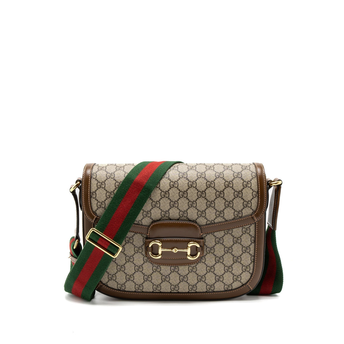 GUCCI HORSEBIT 1955 SHOULDER BAG GG SUPREME CANVAS BEIGE/EBONY GHW
