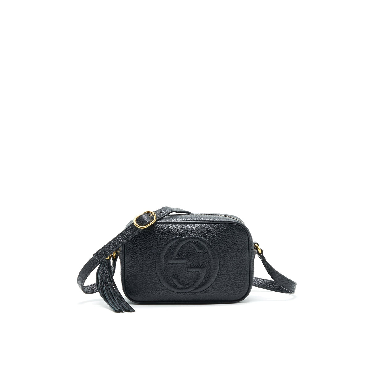 GUCCI SOHO DISCO LEATHER CROSSBODY CAMERA BAG BLACK