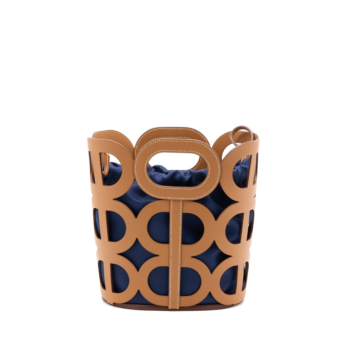 HERMES CHAINE D’ANCRE CABAS MADAME LEATHER GOLD / BLUE MARINE