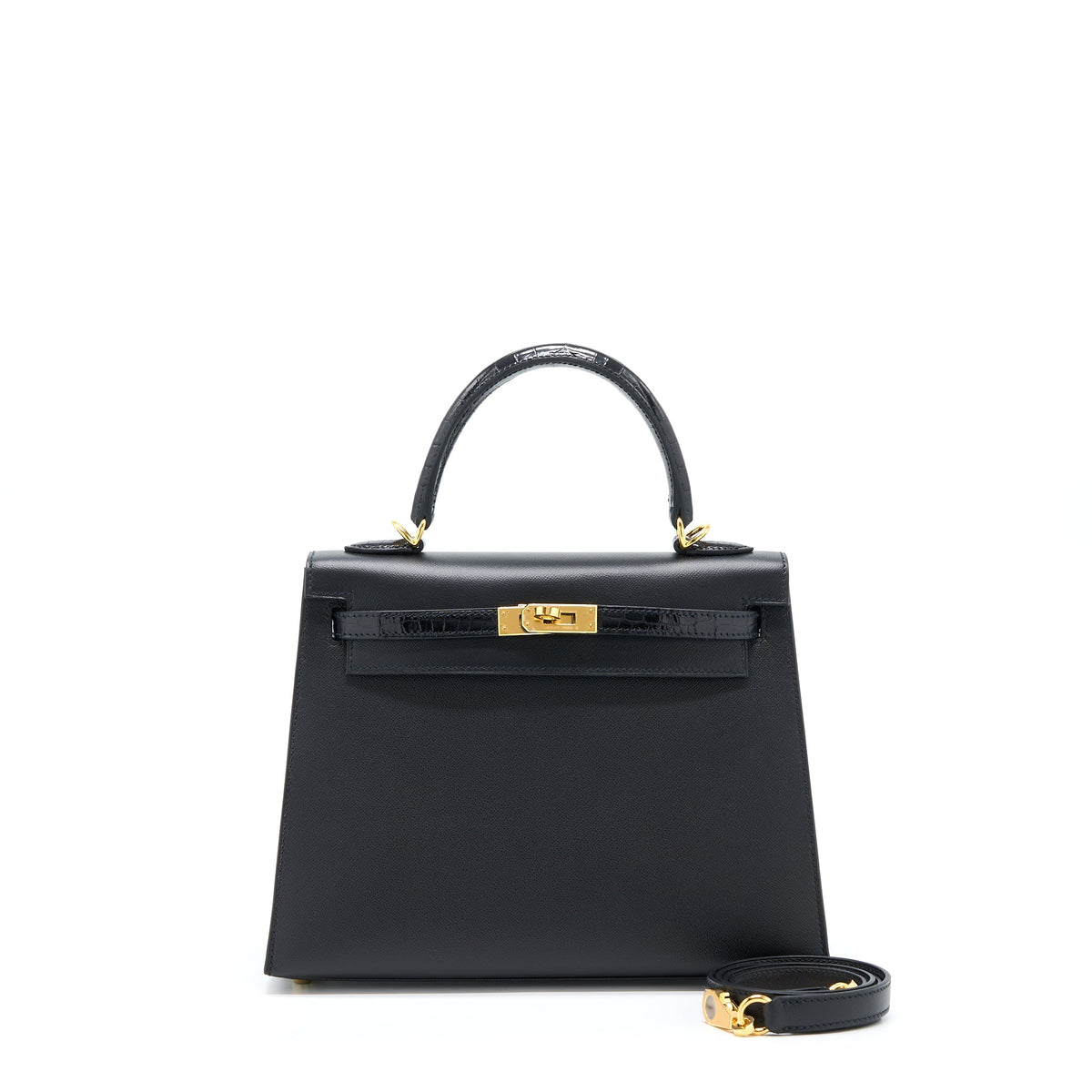 HERMES KELLY 25 SELLIER TOUCH MADAME / CROCODILE BLACK GHW