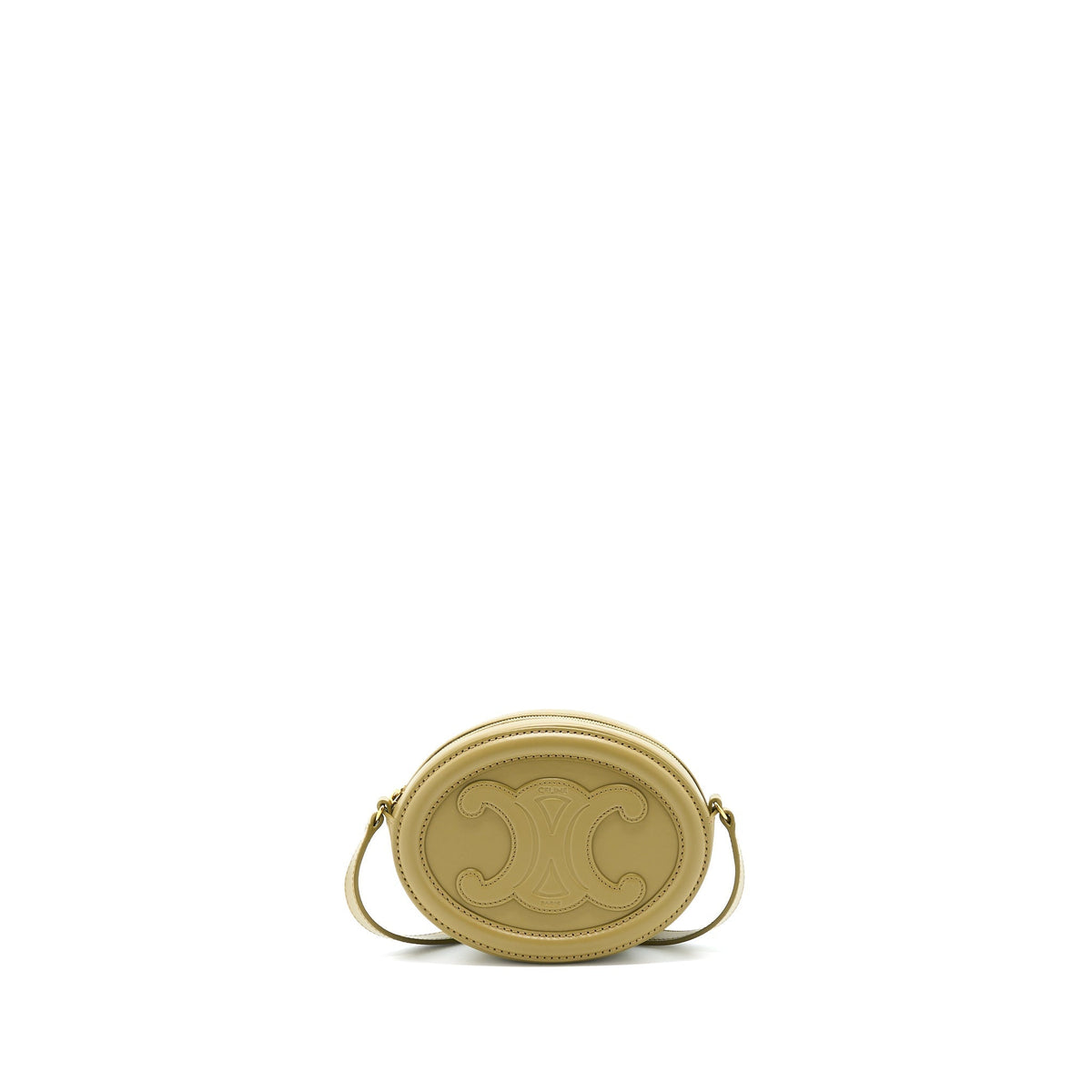 CELINE CROSSBODY OVAL PURSE CALFSKIN OLIVE GHW