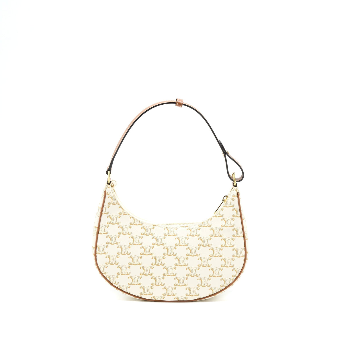 CELINE AVA BAG IN TRIOMPHE CANVAS/CALFSKIN WHITE GHW