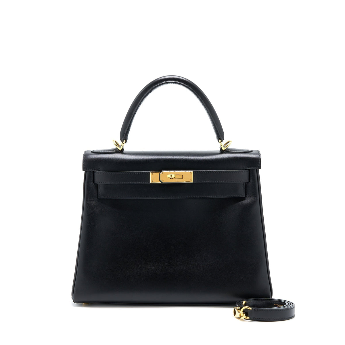 HERMES VINTAGE KELLY 28 BOX BLACK GHW