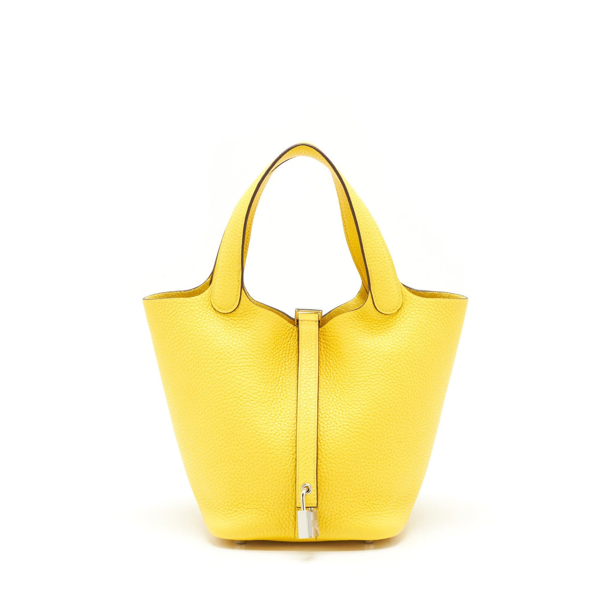 HERMES PICOTIN 18 LOCK BAG CLEMENCE JAUNE DE NAPLES SHW