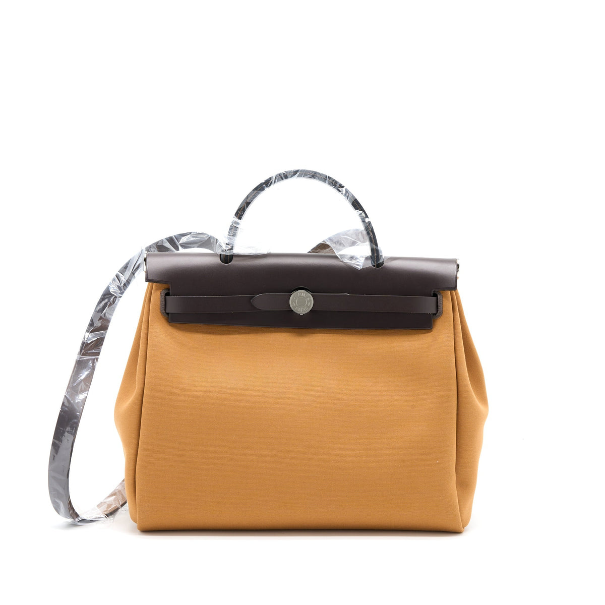HERMES HERBAG ZIP 31 LEATHER/CANVAS EBENE/ETOUOPE/DUNE SHW
