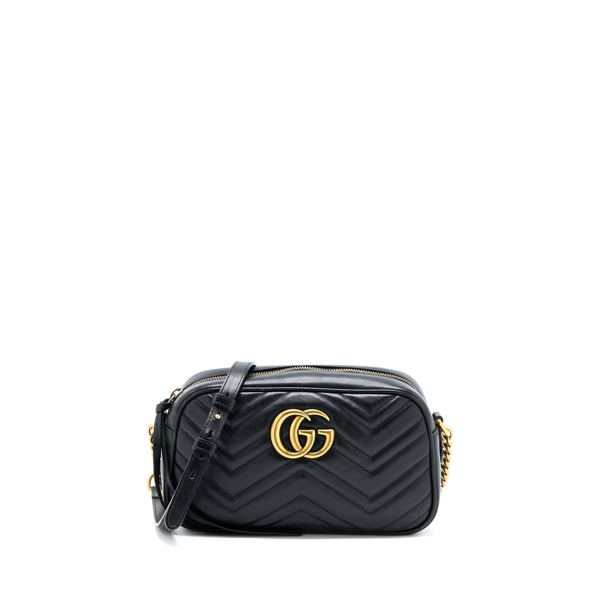 GUCCI SMALL MARMONT MATELASSE CALFSKIN BLACK GHW