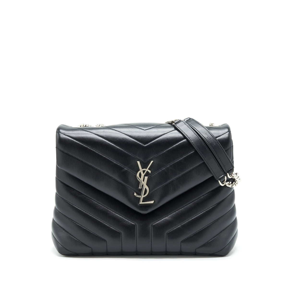 SAINT LAURENT / YSL LOULOU MEDIUM BAG CALFSKIN BLACK SHW