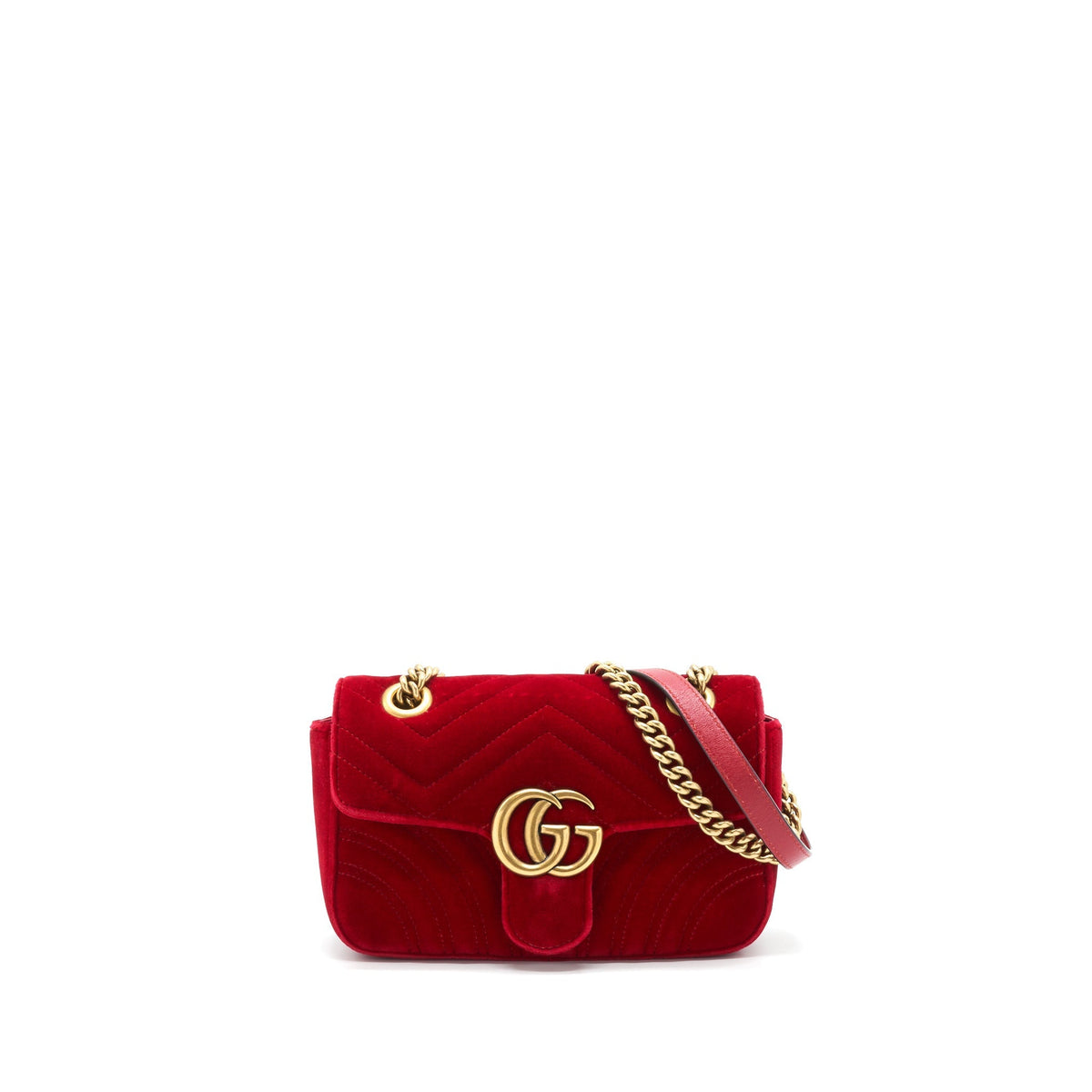 GUCCI VELVET GG MARMONT MATELASSE MINI BAG