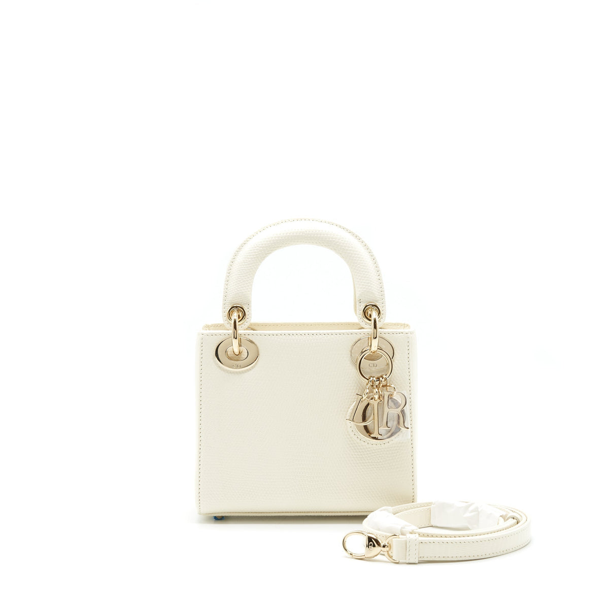 DIOR LIZARD MINI LADY DIOR WHITE LGHW