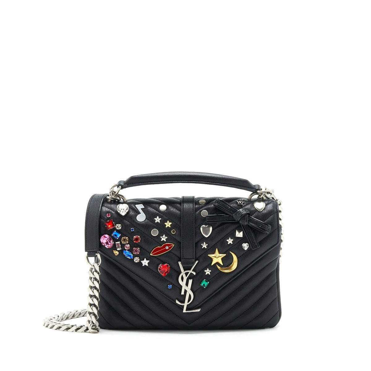 SAINT LAURENT COLLEGE BAG LIMITED EDITION BLACK RUTHENIUM HARDWARE