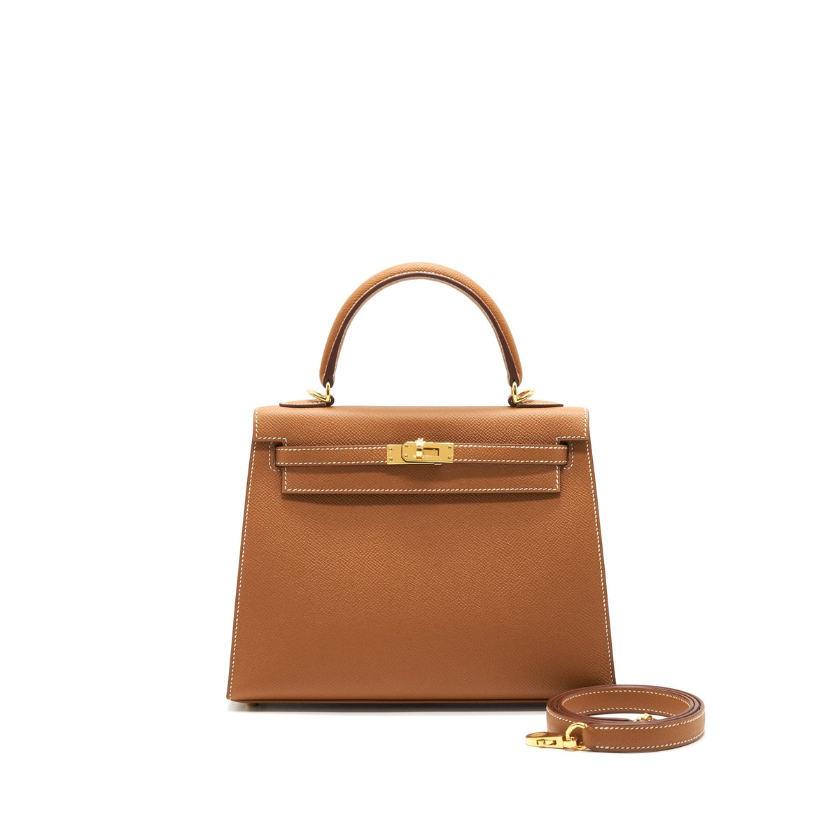 HERMES KELLY 25 SELLIER 37 GOLD WITH GHW