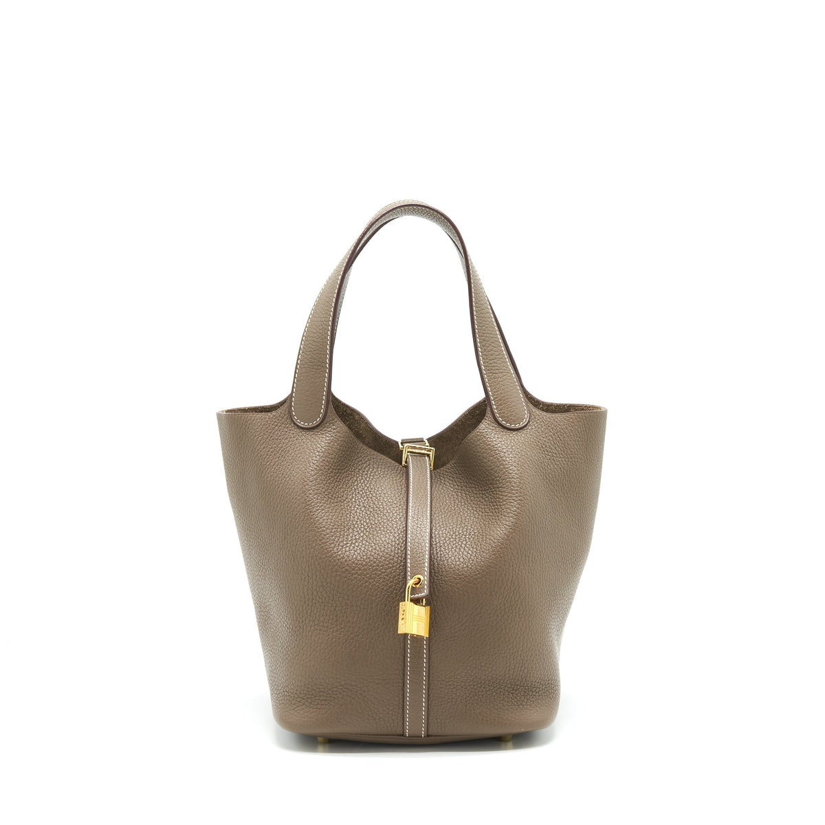 HERMES PICOTIN 22 LOCK BAG ETOUPE GHW