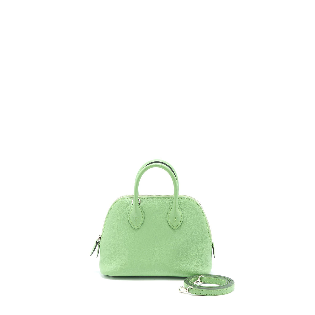 HERMES MINI BOLIDE CHEVRON MYSORE VERT CRIQUET SHW