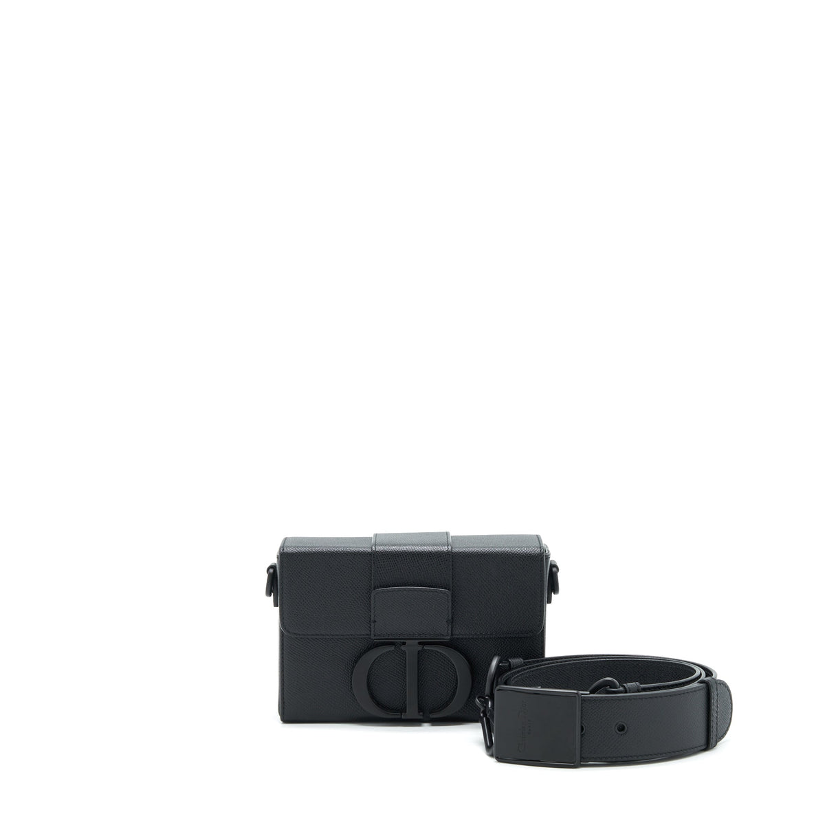 DIOR 30 MONTAIGNE BOX BAG IN GRAINED CALFSKIN SO BLACK