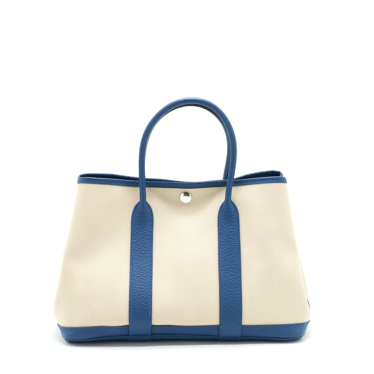 HERMES GARDEN PARTY 30 CANVAS BLUE/BEIGE SHW