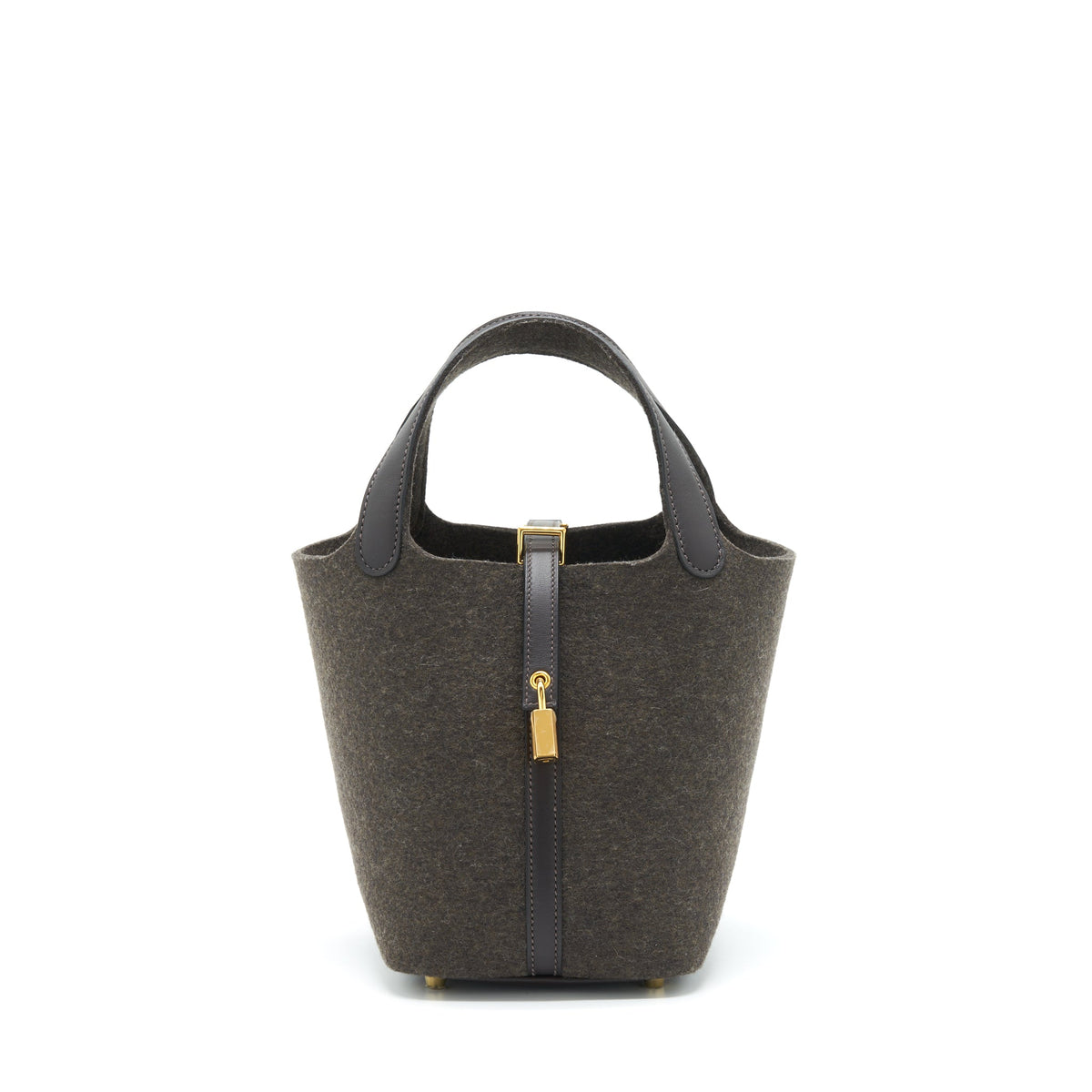 HERMES PICOTIN 18 FELT LOCK BAG EBENE GHW