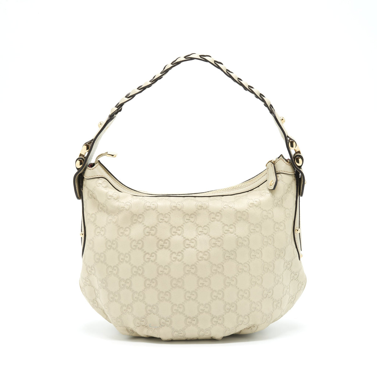 GUCCI GG SUPREME PRINT BAG LIGHT GREY GHW