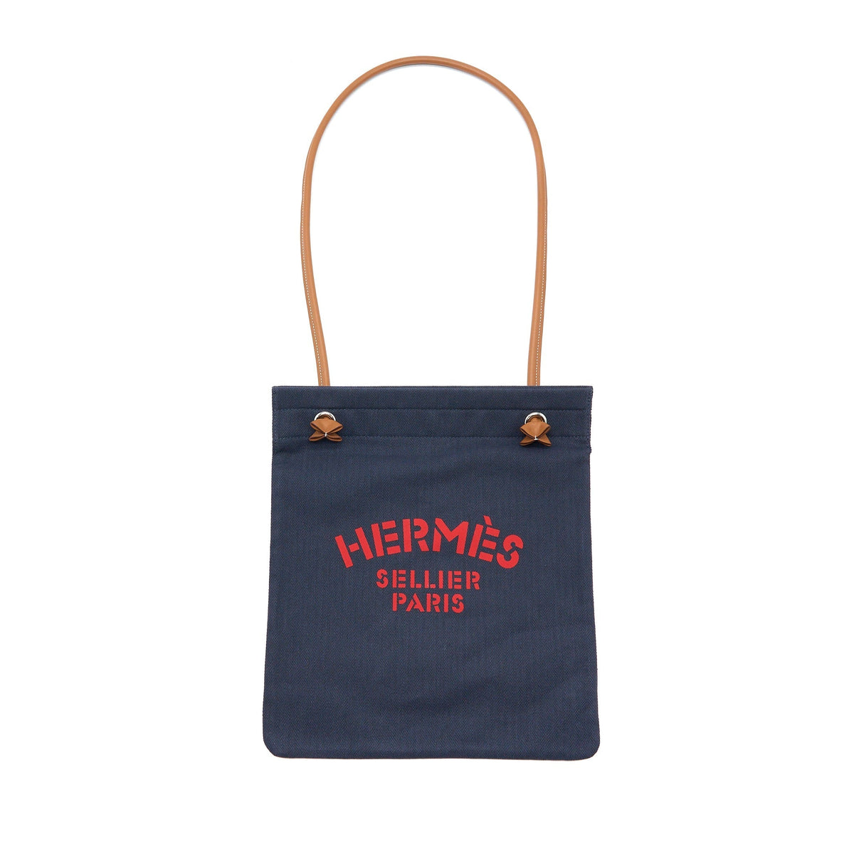 HERMES ALINE GROOMING CANVAS BAG NAVY SHW