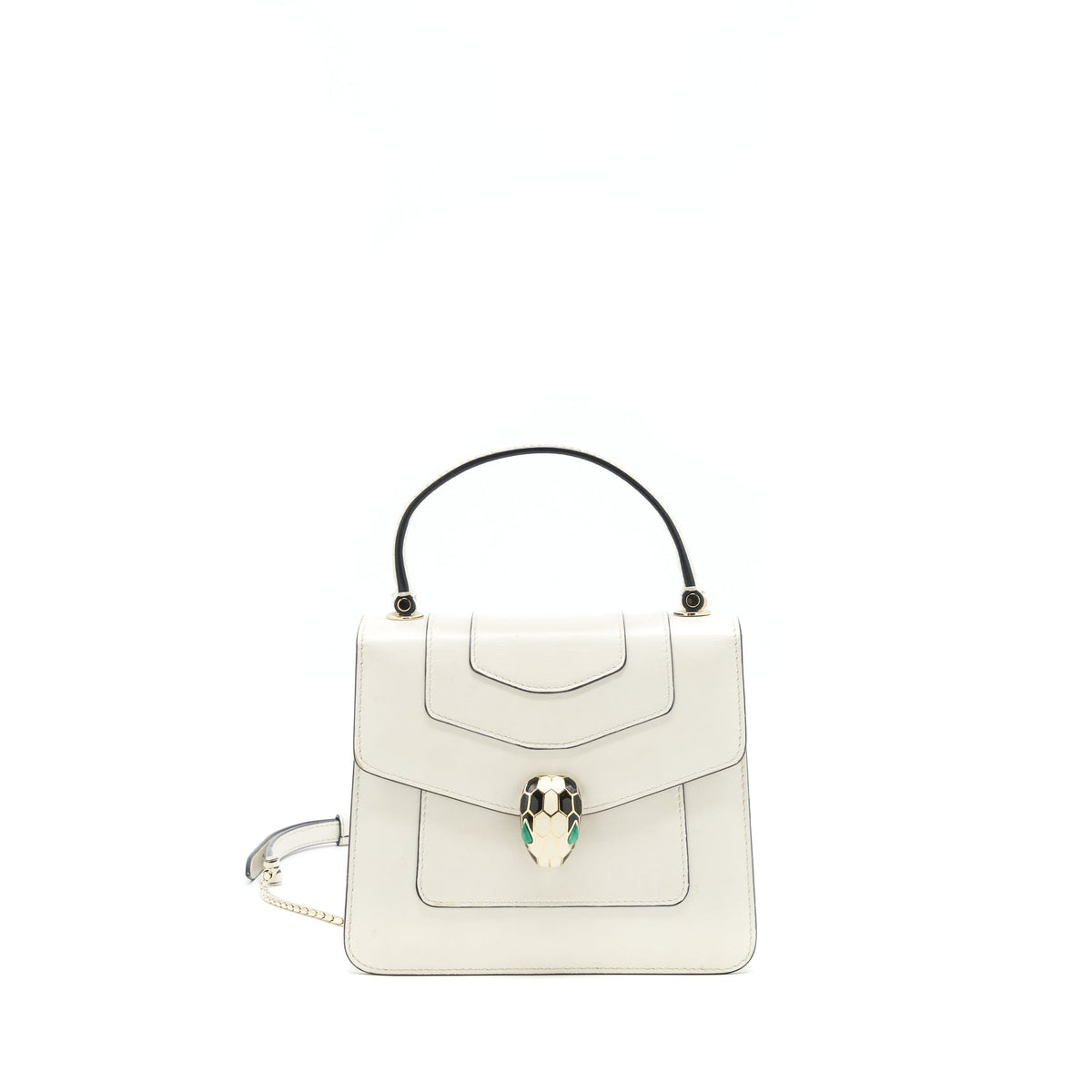 BVLGARI TOP HANDLE SERPENTI BAG WHITE