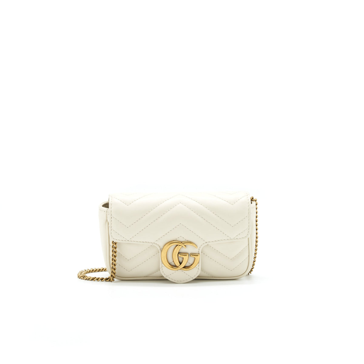 GUCCI GG MARMONT SUPER MINI BAG IN WHITE