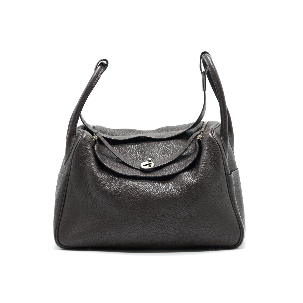 HERMES LINDY 34 CHOCOLATE WITH SHW