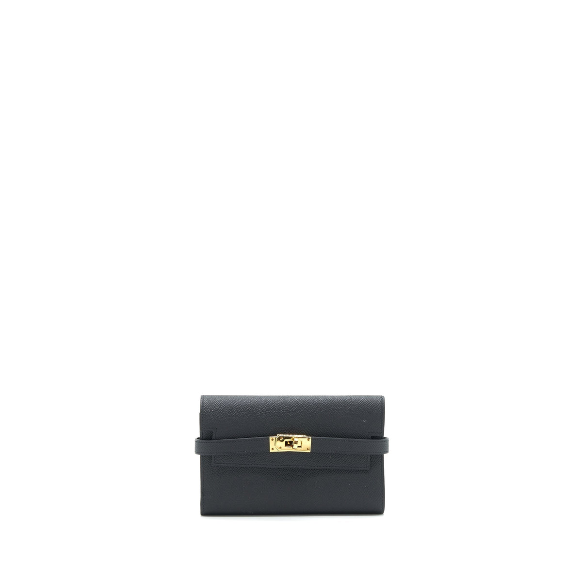 HERMES KELLY WALLET COMPACT WALLET BLACK GHW