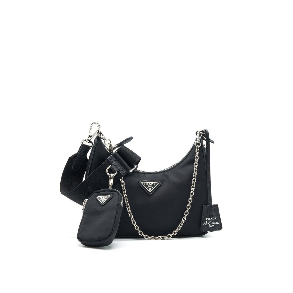 PRADA REEDITION 2005 SHOULDER BAG BLACK