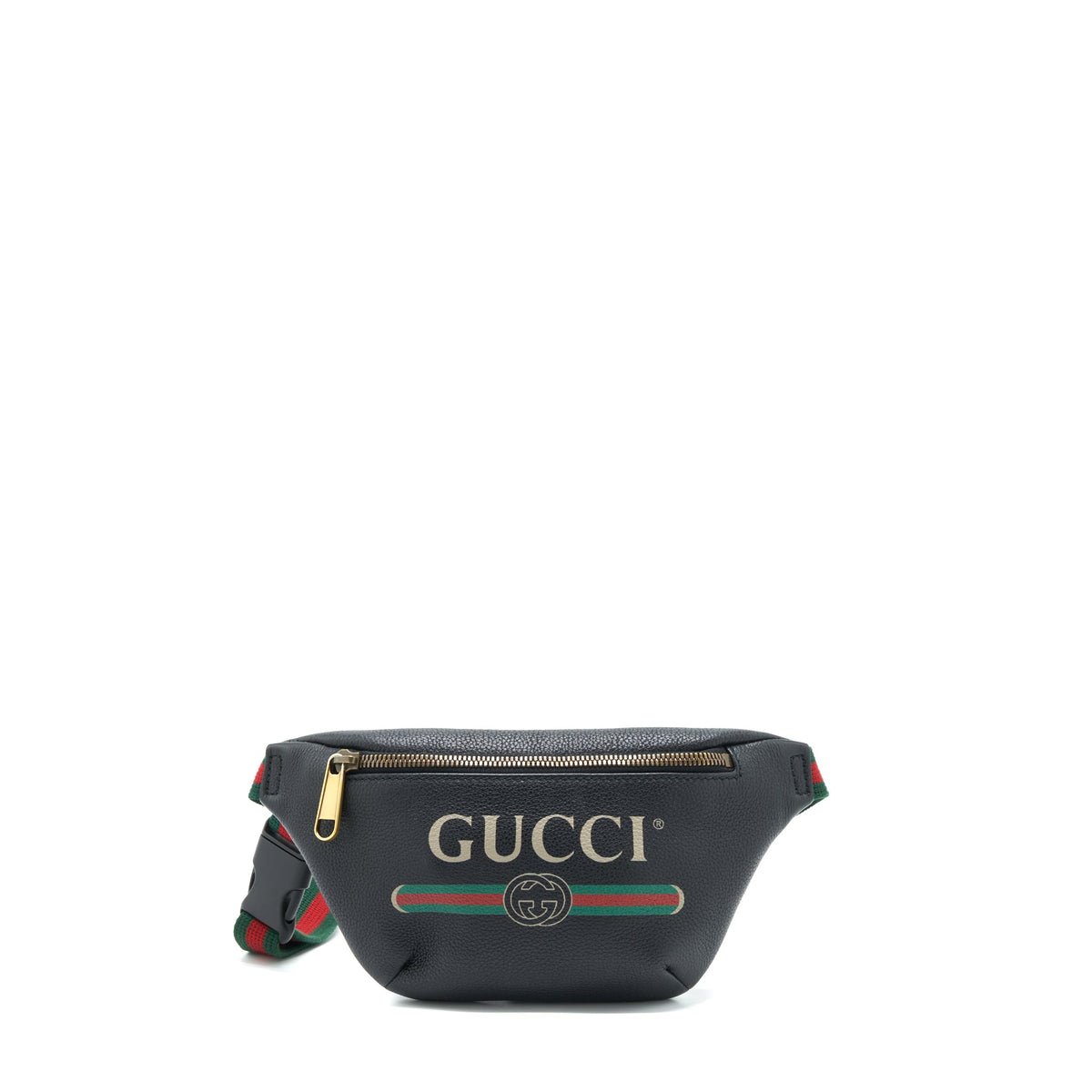 GUCCI MINI GUCCI PRINT BELT BAG BLACK GHW