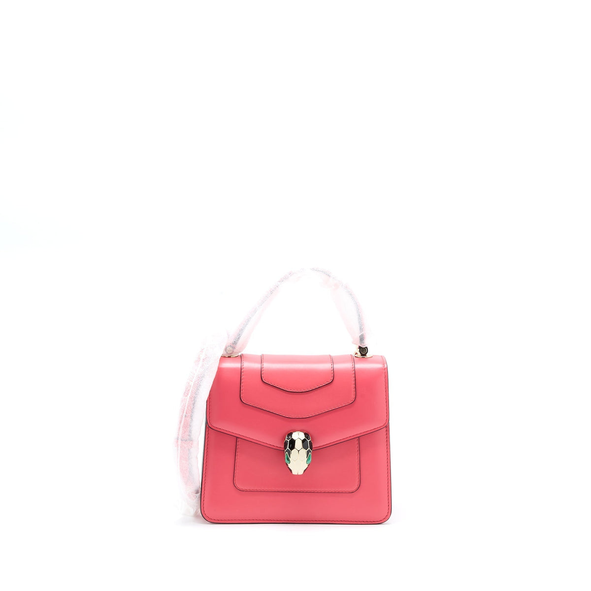 BVLGARI TOP HANDLE SERPENTI BAG CALFSKIN PINK LGHW
